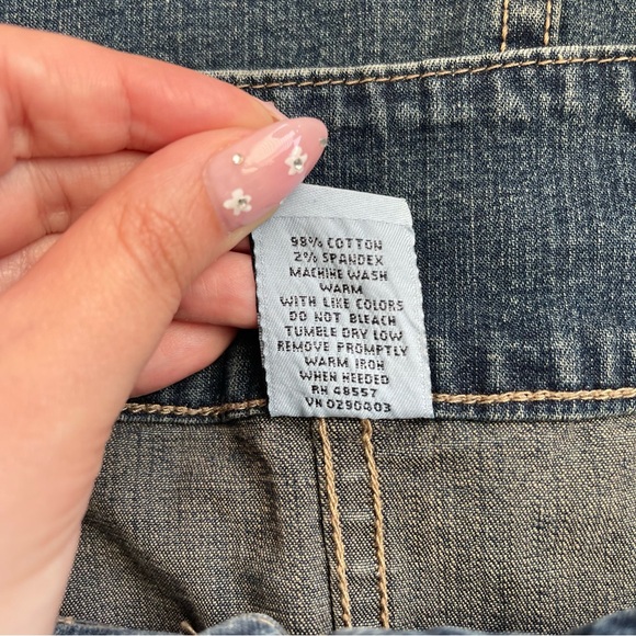 ELLEMENNO Vintage Y2K Mid Wash Denim Jean Utility Front Slit Midi Pencil Skirt - Picture 8 of 8